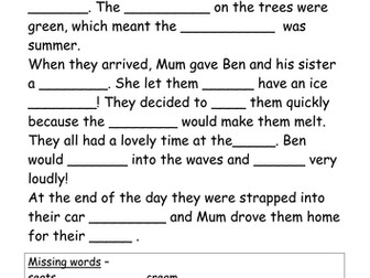 ea words - cloze exercise