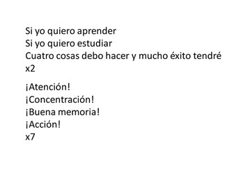 Presentation of classroom instructions & song