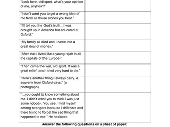 Gatsby's narrative in Chapter 4.