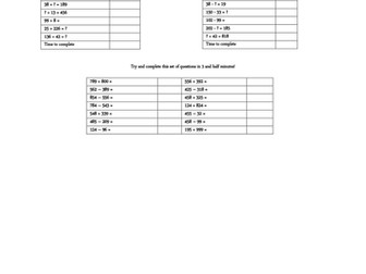 Mental Addition and Subtraction Resources | Tes