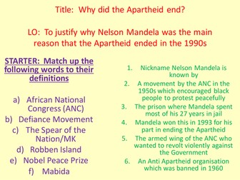 Apartheid Controlled Ass. - Justify Why Mandela