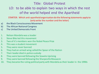 Apartheid Controlled Ass. -Global Protests Against