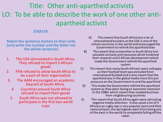 Apartheid Controlled Ass. - Other Activists