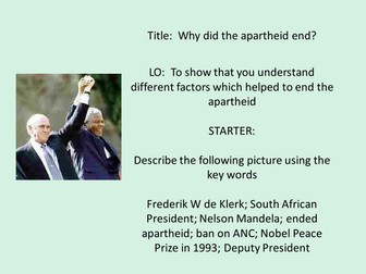 Apartheid Controlled Ass. - Why Did It End?