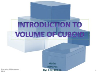 KS2 Introduction to Volume of Cuboid Part II