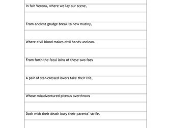 Romeo & Juliet: Lesson Resources on The Prologue