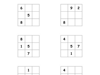 Magic Squares Puzzle Worksheet