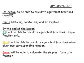 Equivalent Fractions