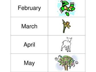 Months and seasons matching activity