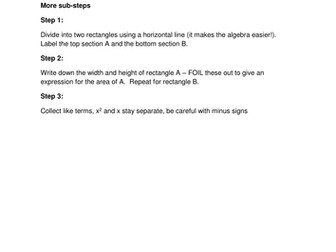 Quadratic expressions for area and volume