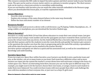 Socrative: Atomic Structure