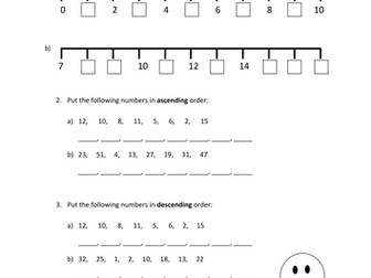 Ordering Numbers Worksheet