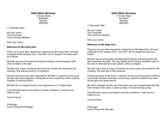 References and Rejection Letters