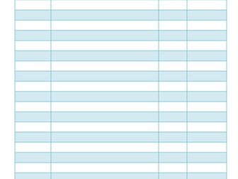 Home Reading Record Chart