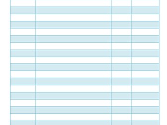 Home Reading Record Chart
