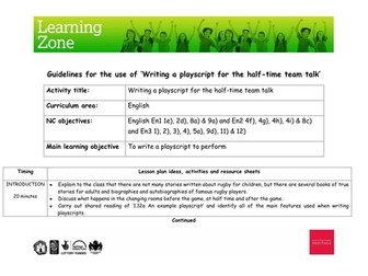 Writing a playscript for the half-time team talk