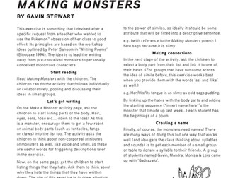 Making Monsters: a poetry lesson by Gavin Stewart