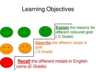 Metal in coins and gold carats