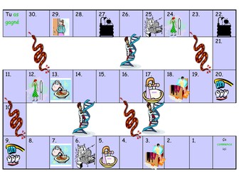 Snakes and ladder game, daily routines Year 7