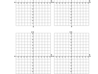 4 coordinate grids on 1 page (4 quadrants) blank