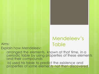 mendeleev and the periodic table
