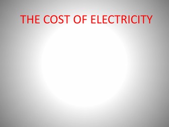 Cost of Electricity