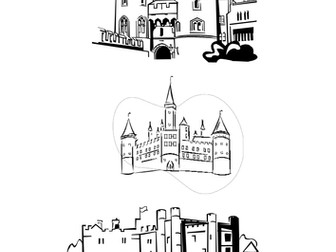 Castles to colour or copy
