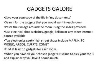 Gadgets galore activity