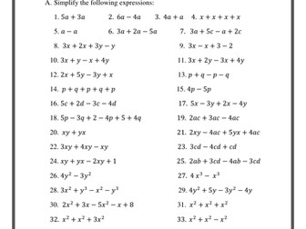 Algebra KS3 (KS4) with solutions