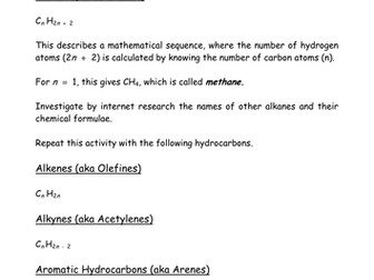 Sequences and Hydrocarbons 1