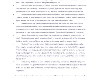 Behaviour management tips