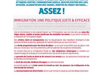Political tracts of 5 French parties (immigration)
