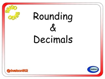 Rounding & Ordering Decimals Bingo