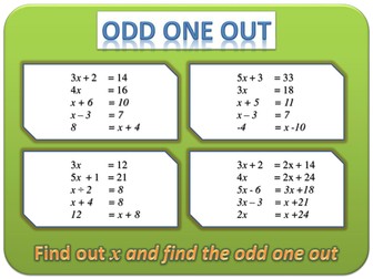 Solving Equations Odd One Out Plenary