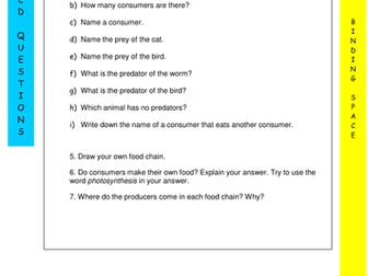 Food chains and webs Y6 Homework 3