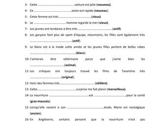 AS AQA type blank filling: Adjectives