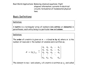 AH Notes 12 (Matrices)