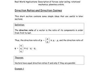 AH Notes 13 (Vectors, Lines and Planes)