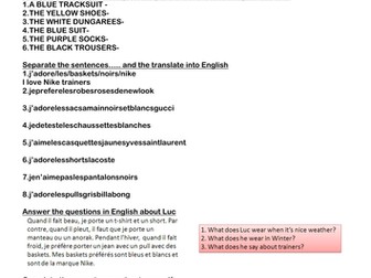 Clothes and weather cover work