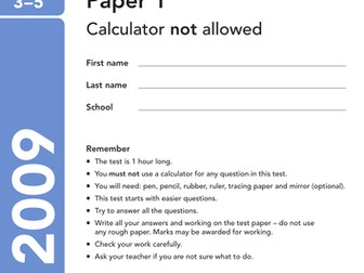 Maths KS3 2009 SAT papers