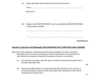 AS AQA Chemistry Unit 2 Mechanism questions.