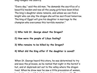 St. George and the Dragon Comprehension
