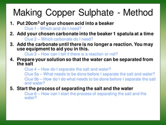Making Copper Sulphate Skeleton Method Teaching Resources