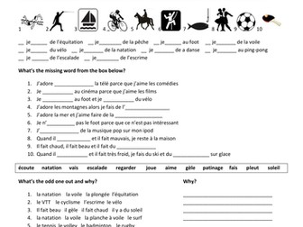 sport and the weather in French