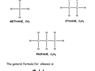 Alkanes & Alkenes hint sheets