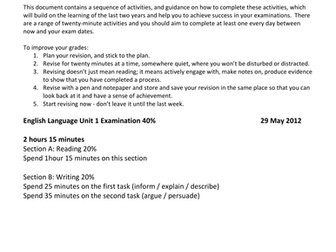 GCSE English Language Unit 1 Revision Guide
