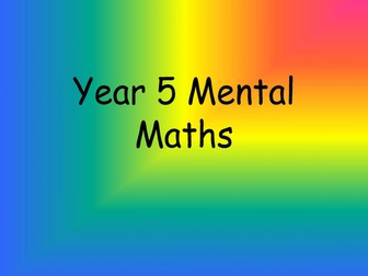 Year 5 - Mental maths starter activity