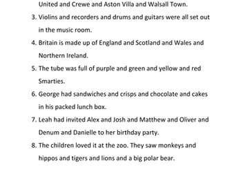 Using commas for lists