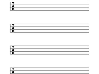 Bass Guitar Blank Tab Sheet Music