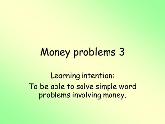 Y3 - Mental Maths - Money problems 3
